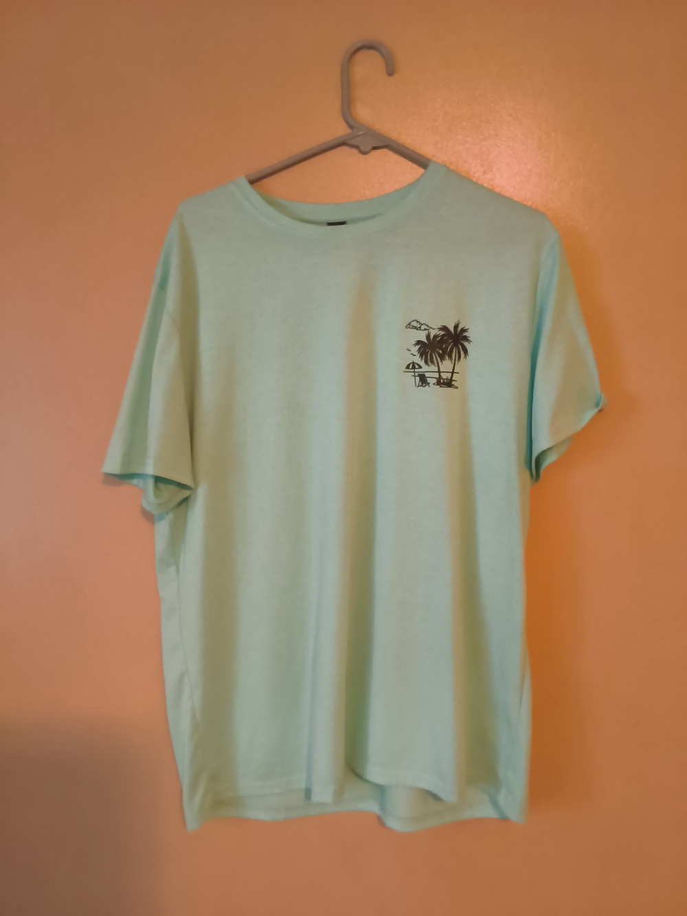 SHEIN Mint Green Palm Tree Graphic Short Sleeve Tee